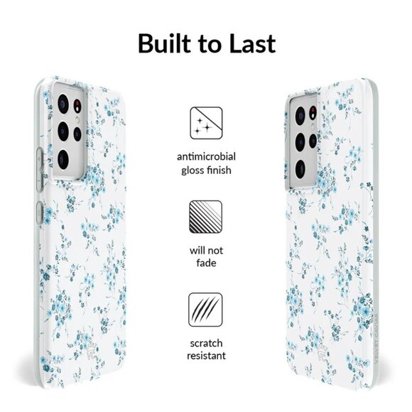 French Blue Floral Samsung Galaxy S21 Ultra Case - Picture 4 of 7